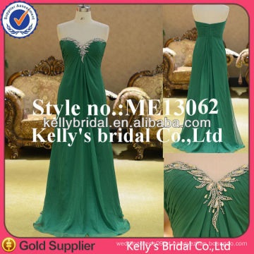 ME13062 beading vestido de noite verde quente